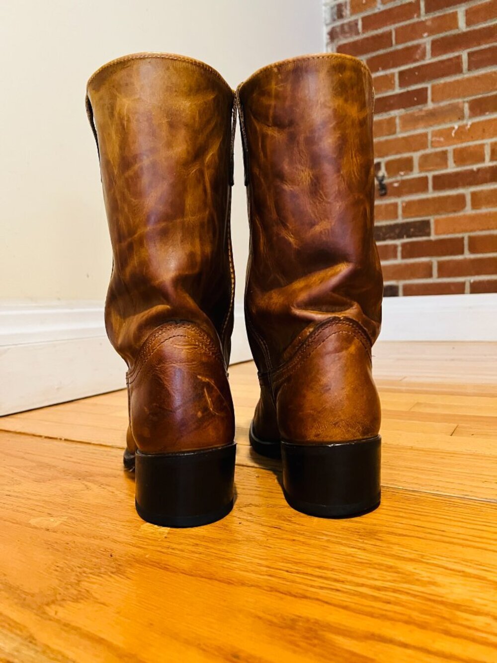 VTG Durango Campus Women's 7.5M Brown Leather Square Toe Pull-On Western Boots - Picture 8 of 16